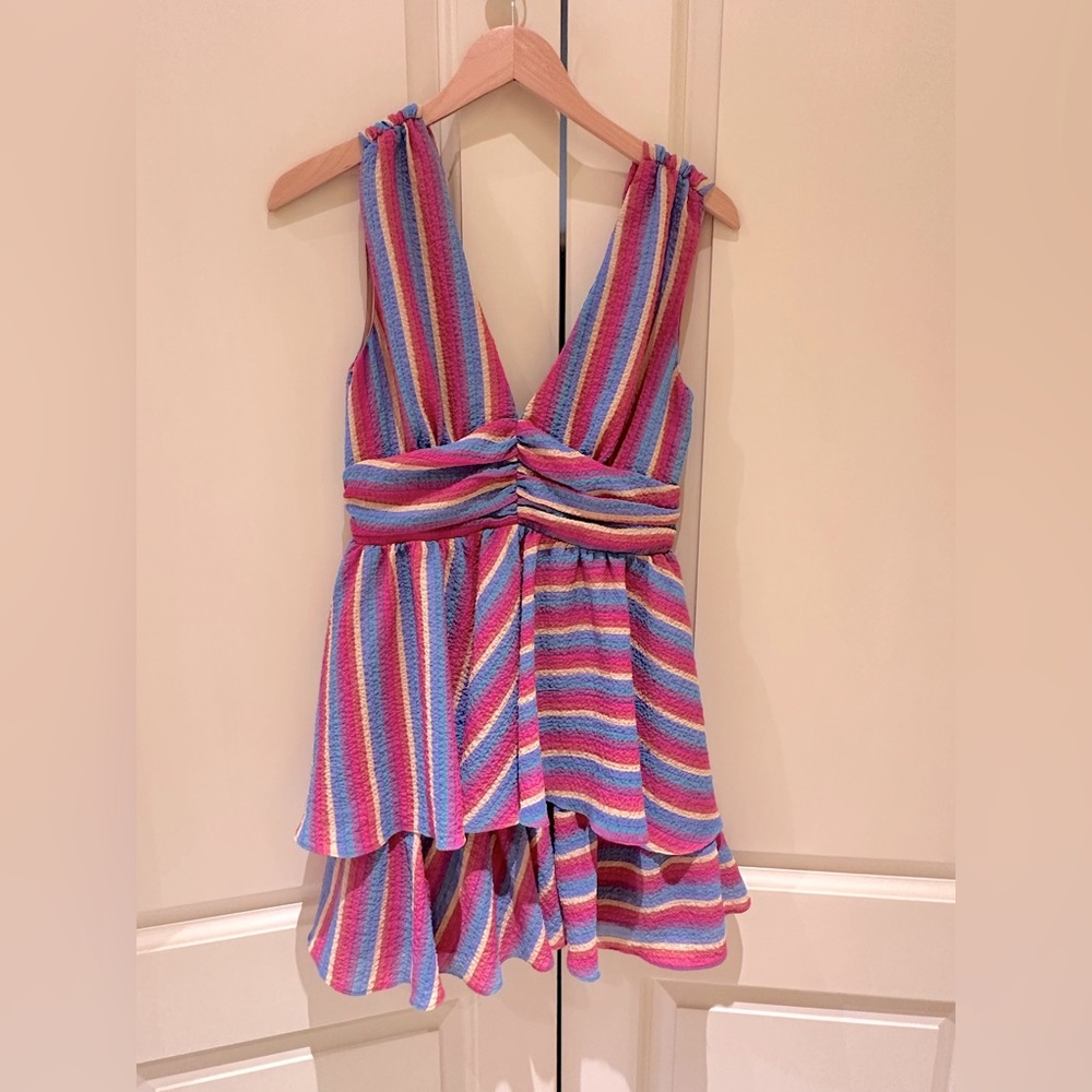 Blue Blush Multicolor Minidress, S